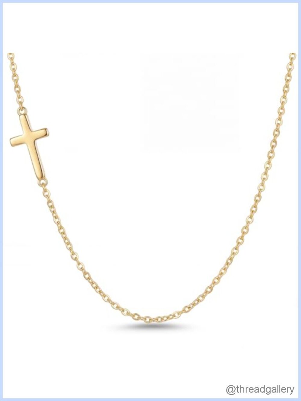 925 Sterling Silver 18K Gold Plated Cross Necklace